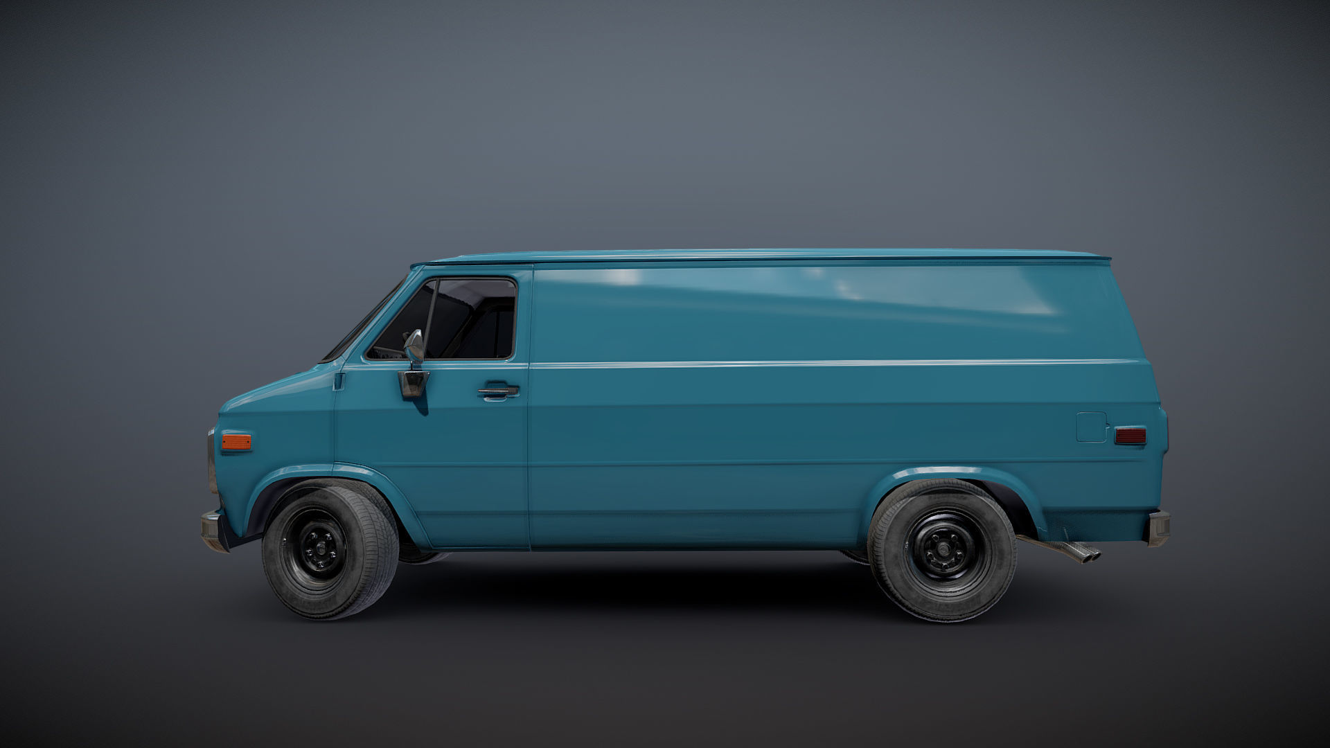 Comercial Van Low-poly 3D model_19