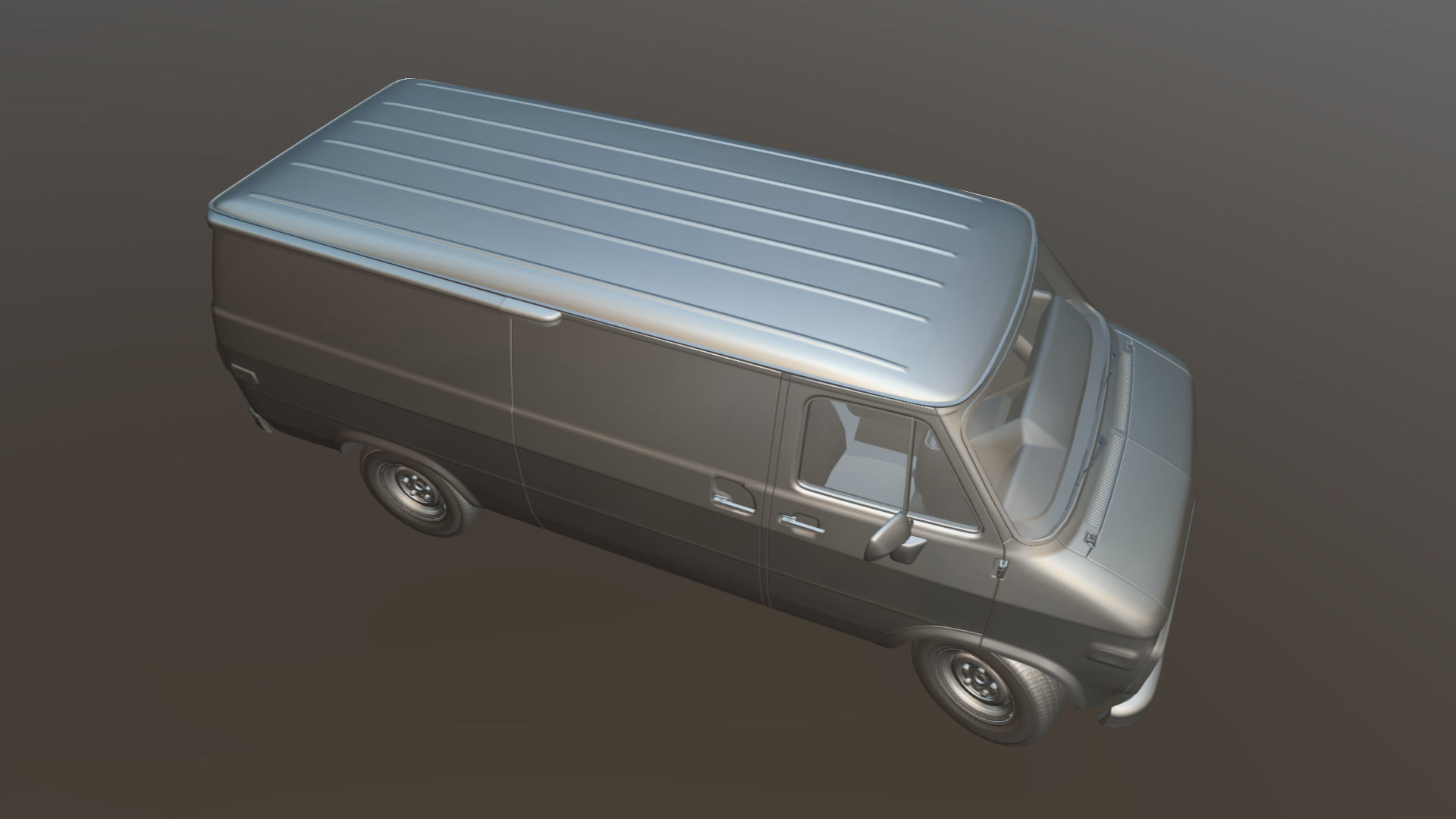 Comercial Van Low-poly 3D model_31