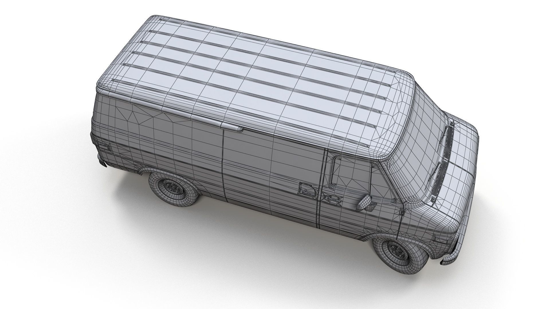 Comercial Van Low-poly 3D model_11