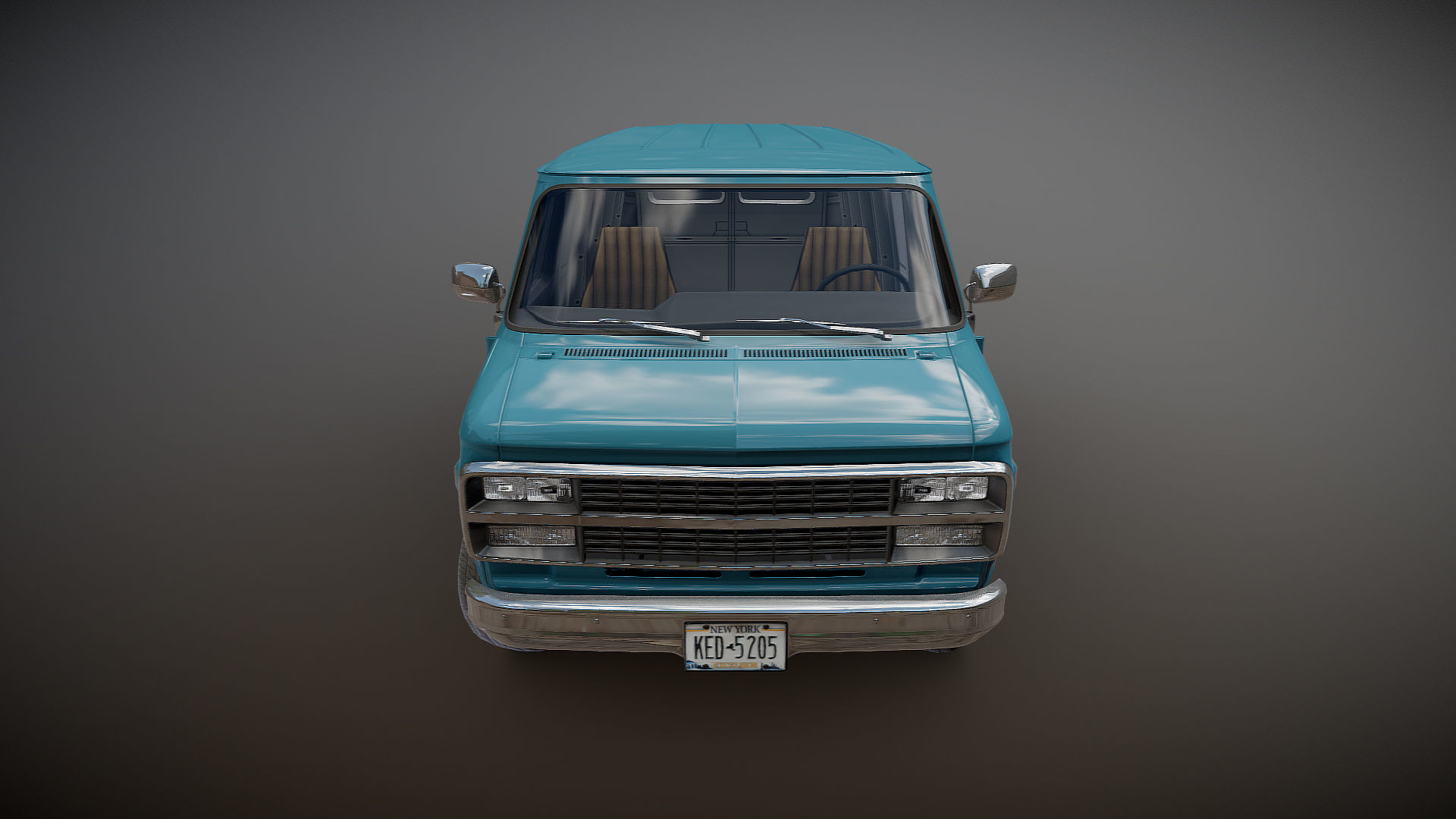 Comercial Van Low-poly 3D model_23