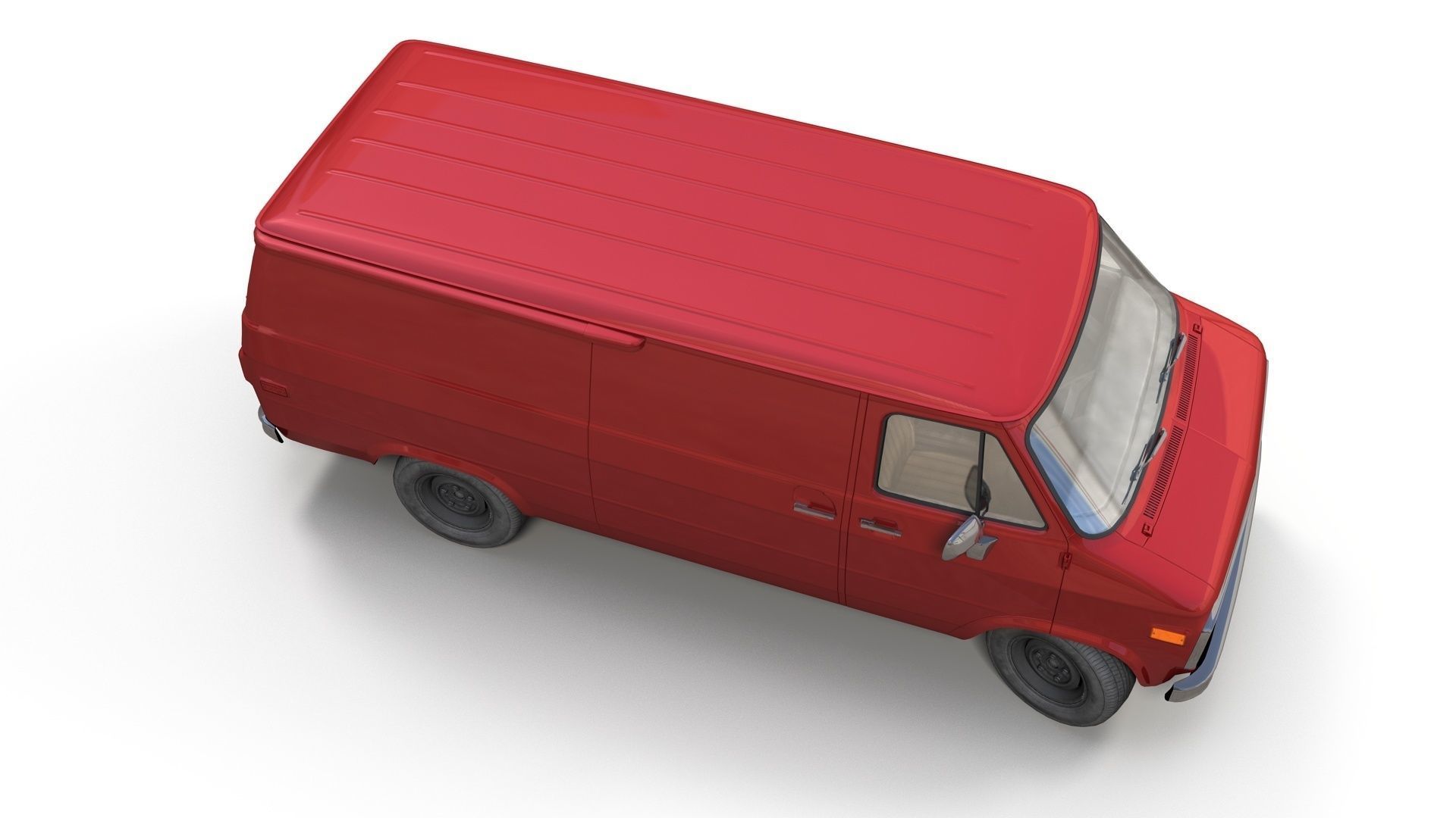 Comercial Van Low-poly 3D model_3