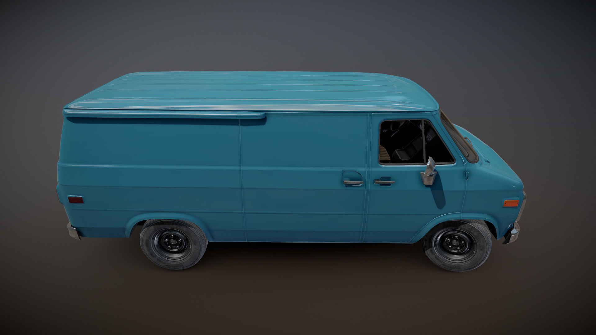 Comercial Van Low-poly 3D model_20