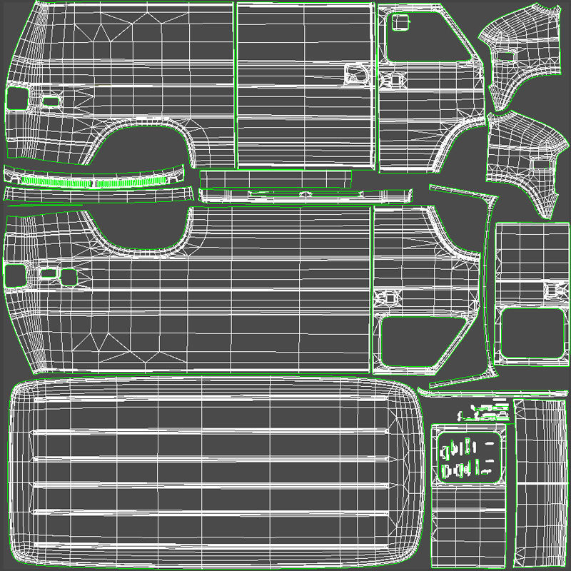 Comercial Van Low-poly 3D model_41