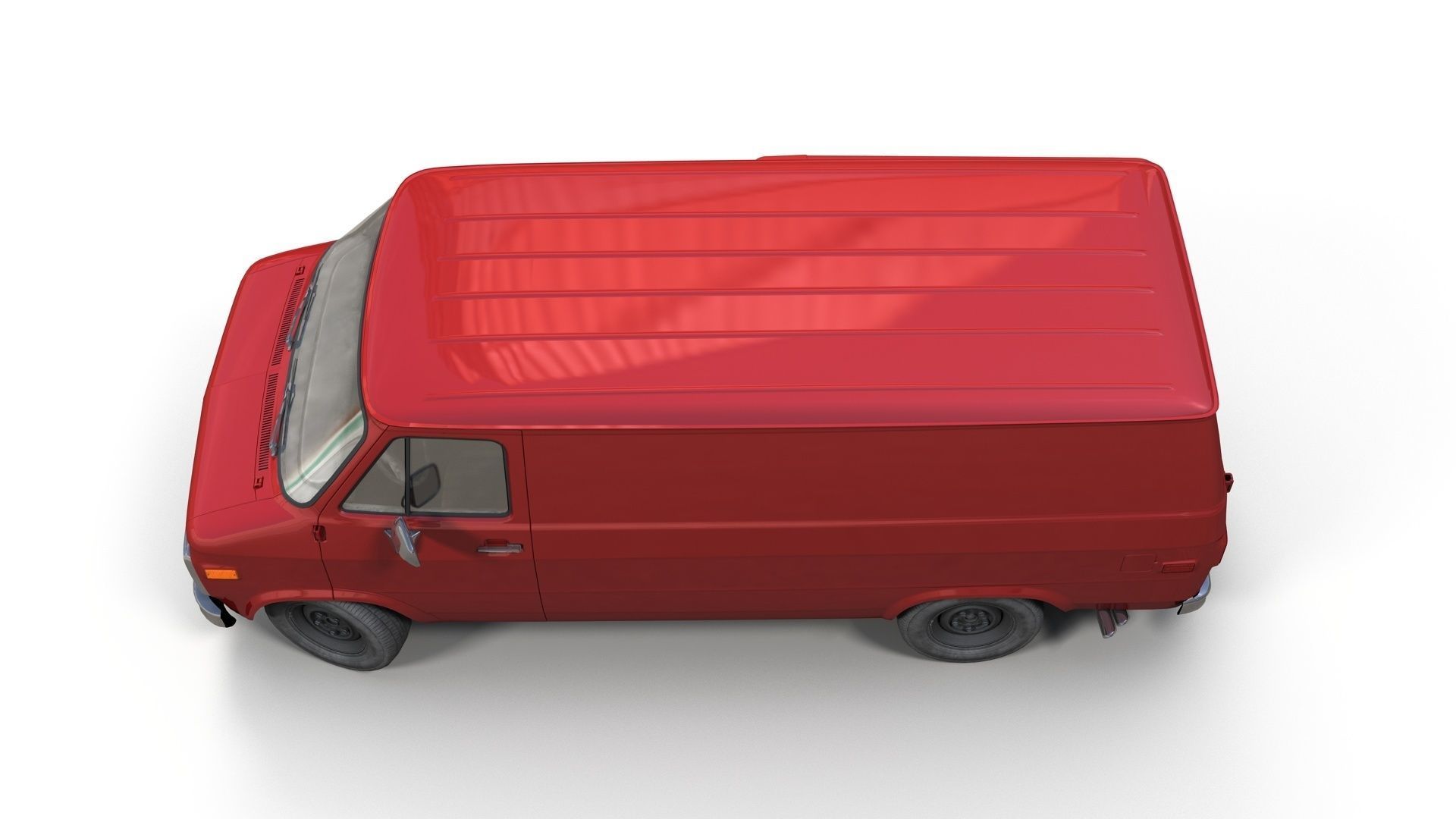 Comercial Van Low-poly 3D model_5