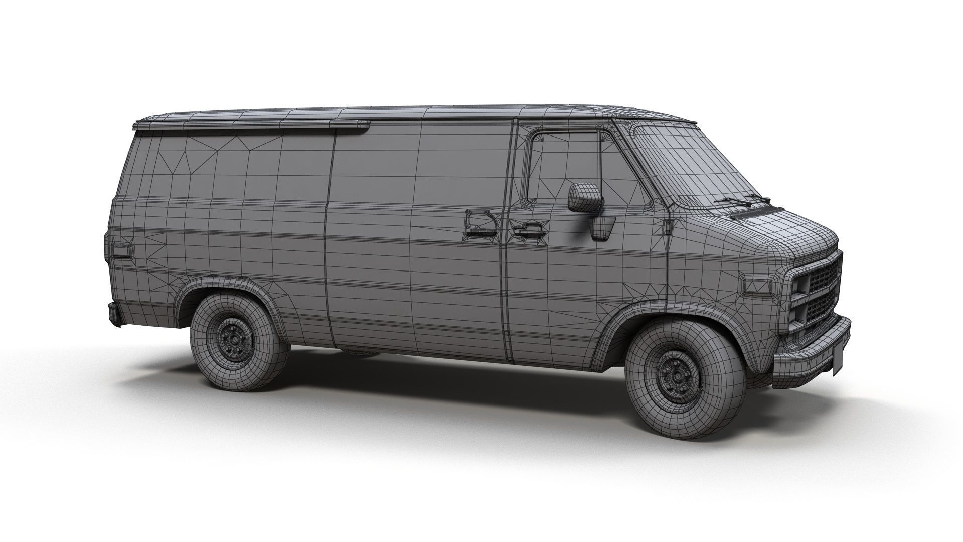 Comercial Van Low-poly 3D model_14