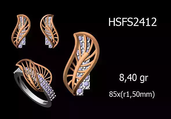 Women Rings Earrings Pendants STL OBJ FBX Details