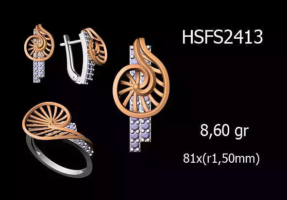 Women Rings Earrings Pendants STL OBJ FBX Details
