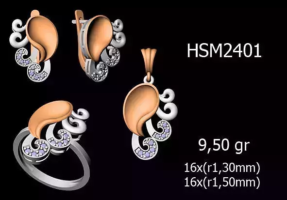 Women Rings Earrings Pendants STL OBJ FBX Details