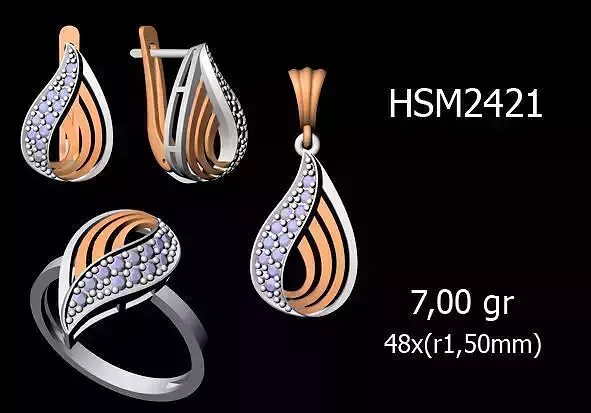 Women Rings Earrings Pendants STL OBJ FBX Details