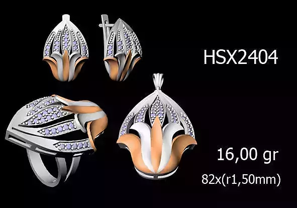 Women Rings Earrings Pendants STL OBJ FBX Details