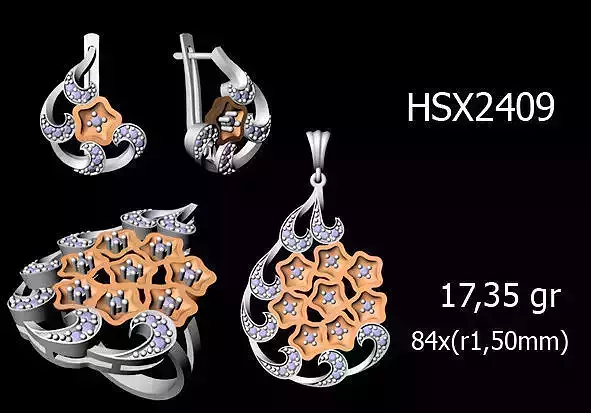 Women Rings Earrings Pendants STL OBJ FBX Details