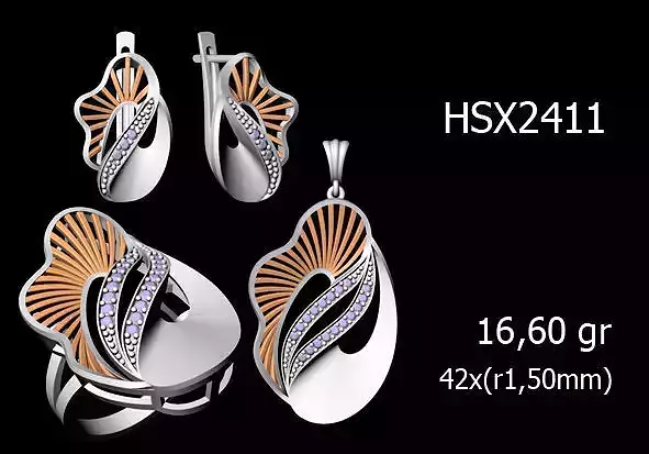 Women Rings Earrings Pendants STL OBJ FBX Details