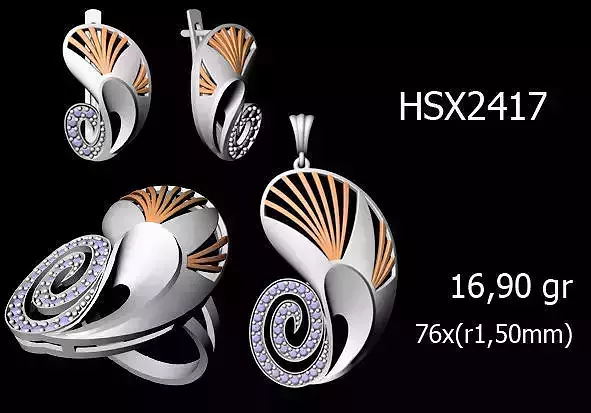 Women Rings Earrings Pendants STL OBJ FBX Details