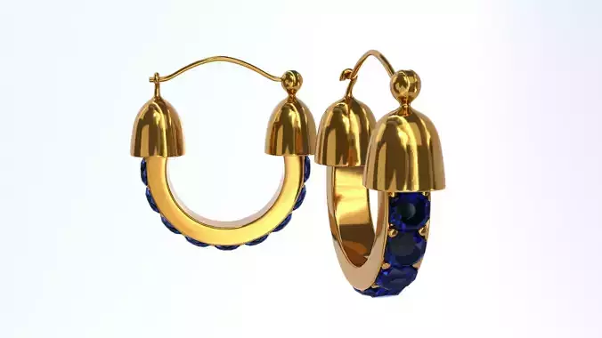 Gold earrings 3D print model