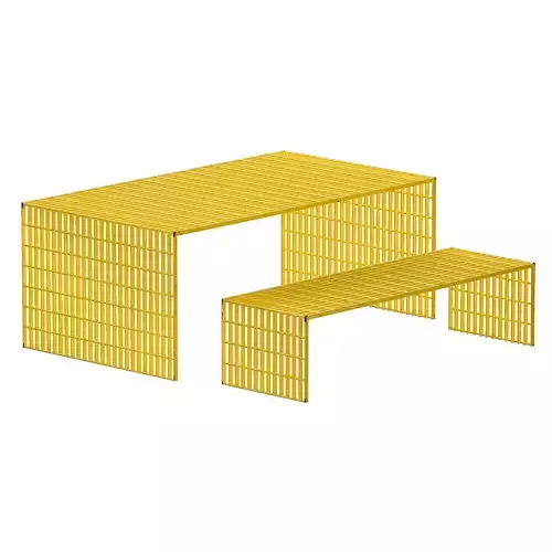 Outdoor cellular metal furniture - Table and bench