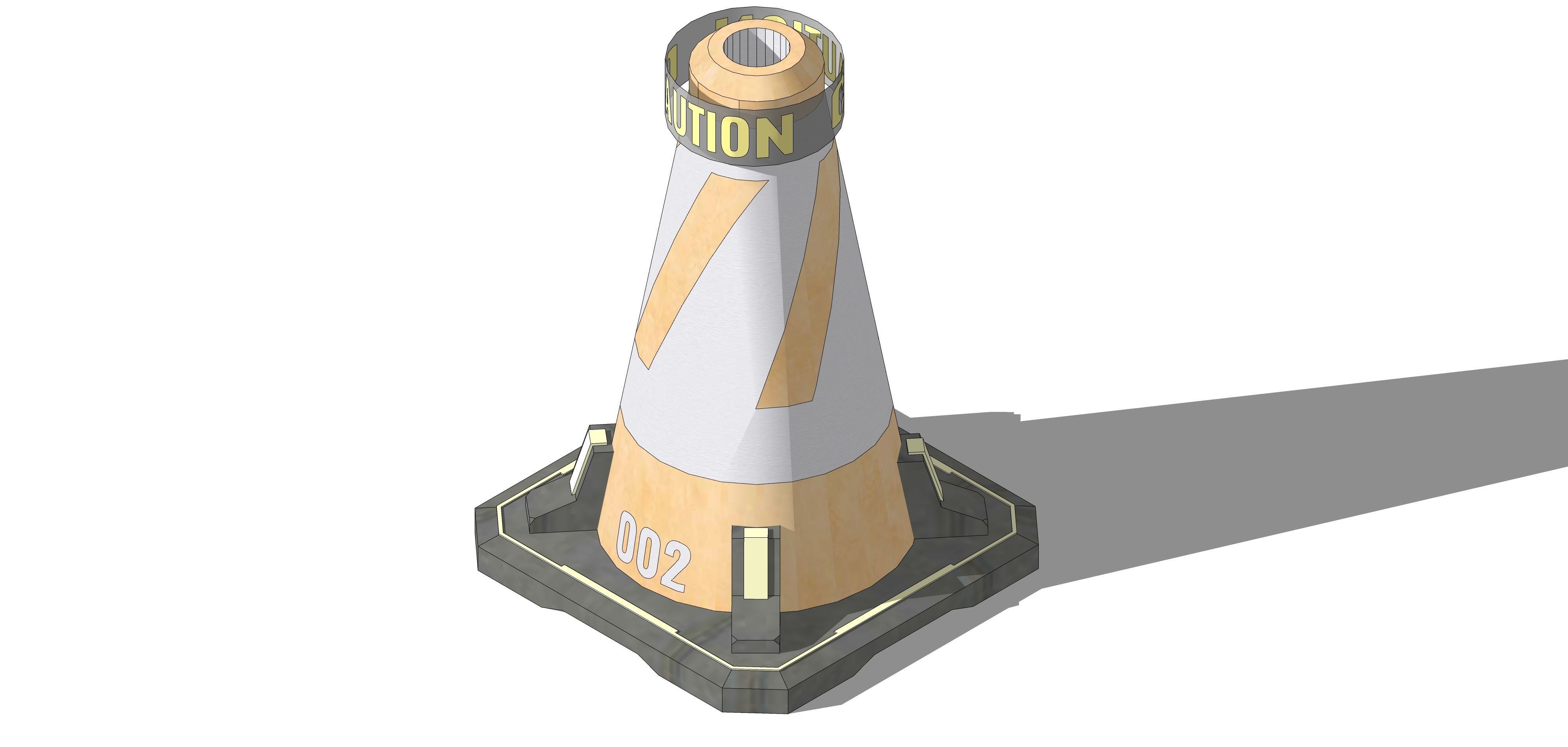 Sci-Fi Traffic Cone 002 Free 3D model_14
