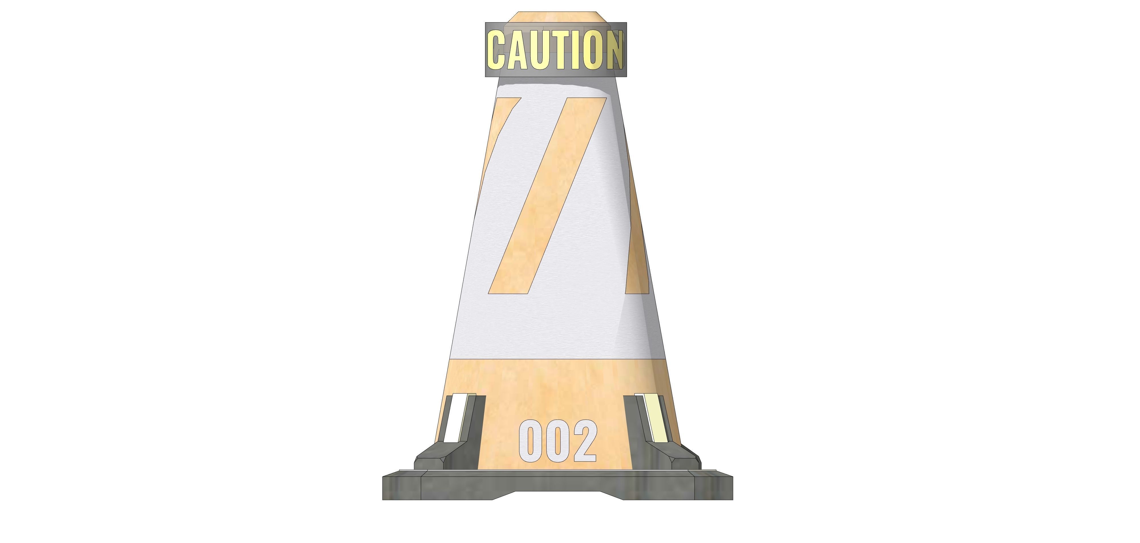 Sci-Fi Traffic Cone 002 Free 3D model_9