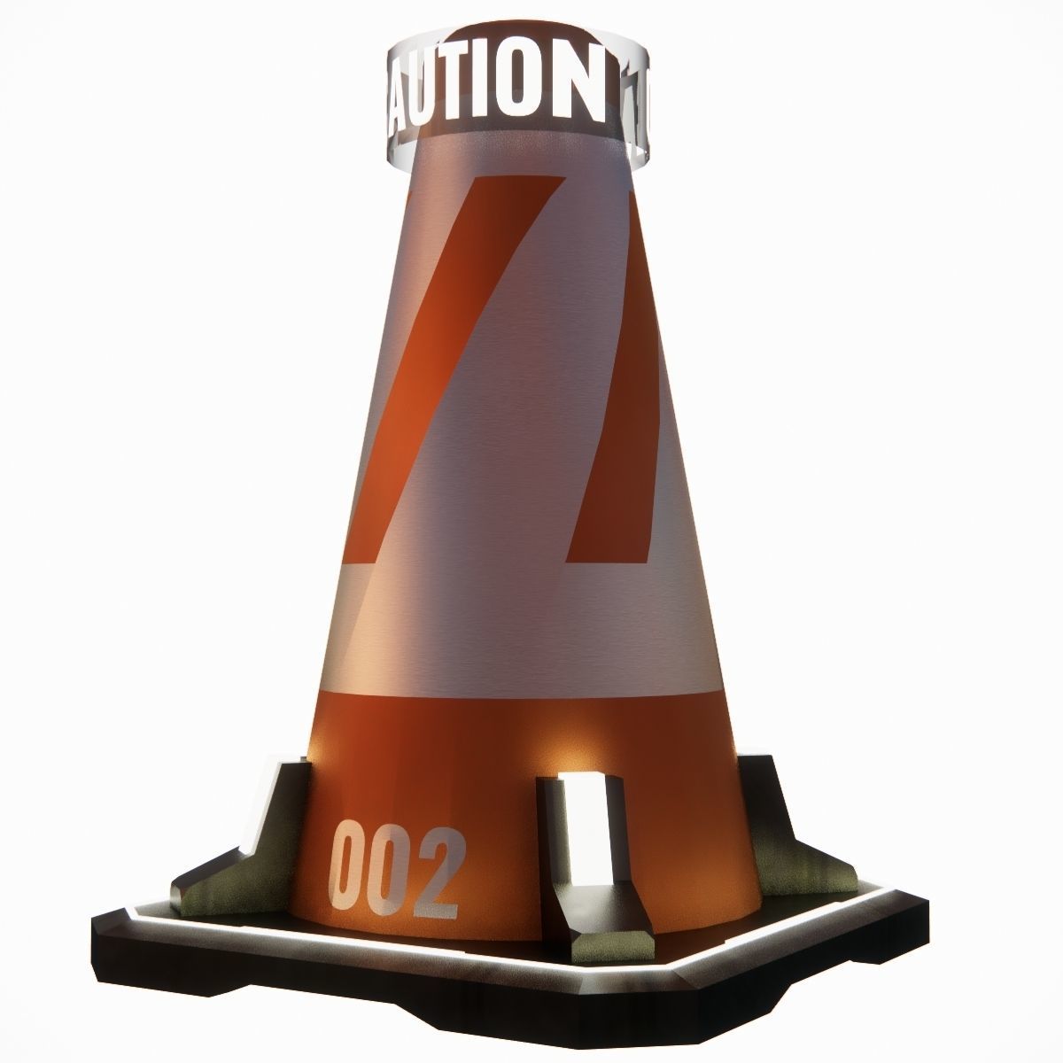 Sci-Fi Traffic Cone 002 Free 3D model_4