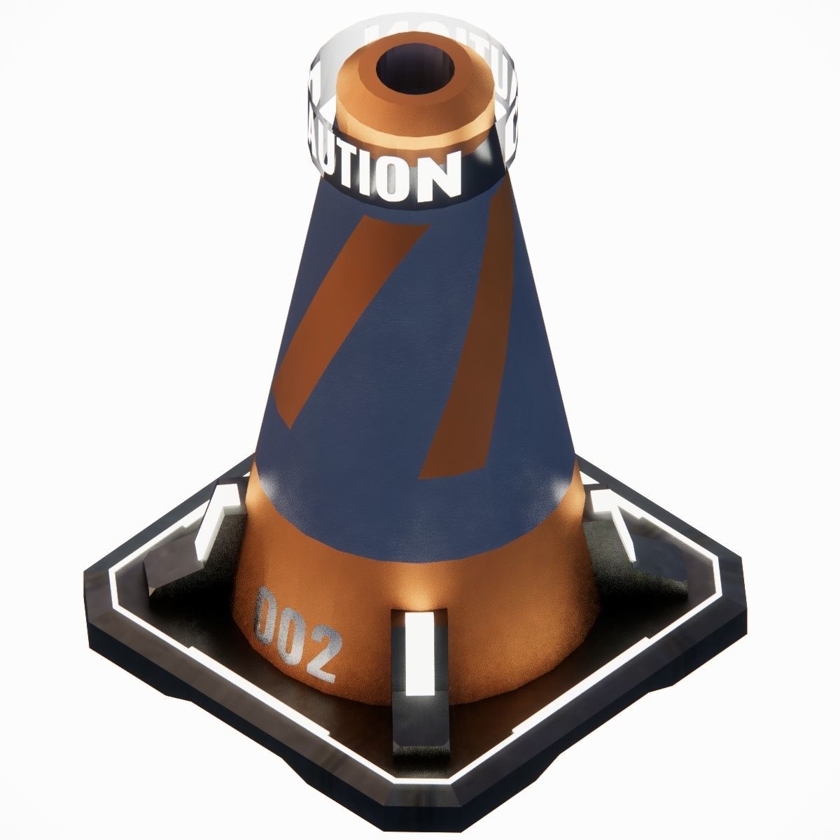 Sci-Fi Traffic Cone 002 Free 3D model_3