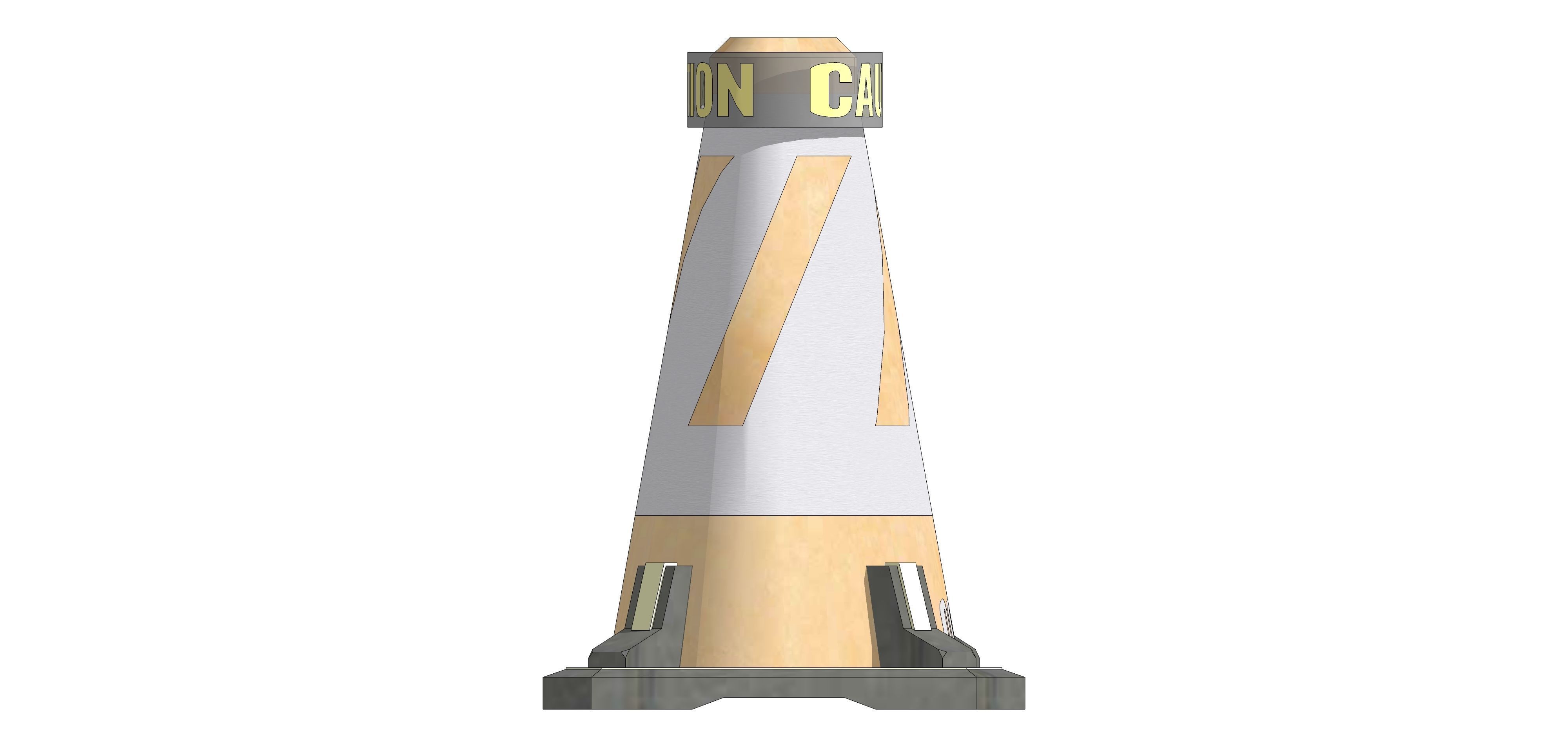 Sci-Fi Traffic Cone 002 Free 3D model_12