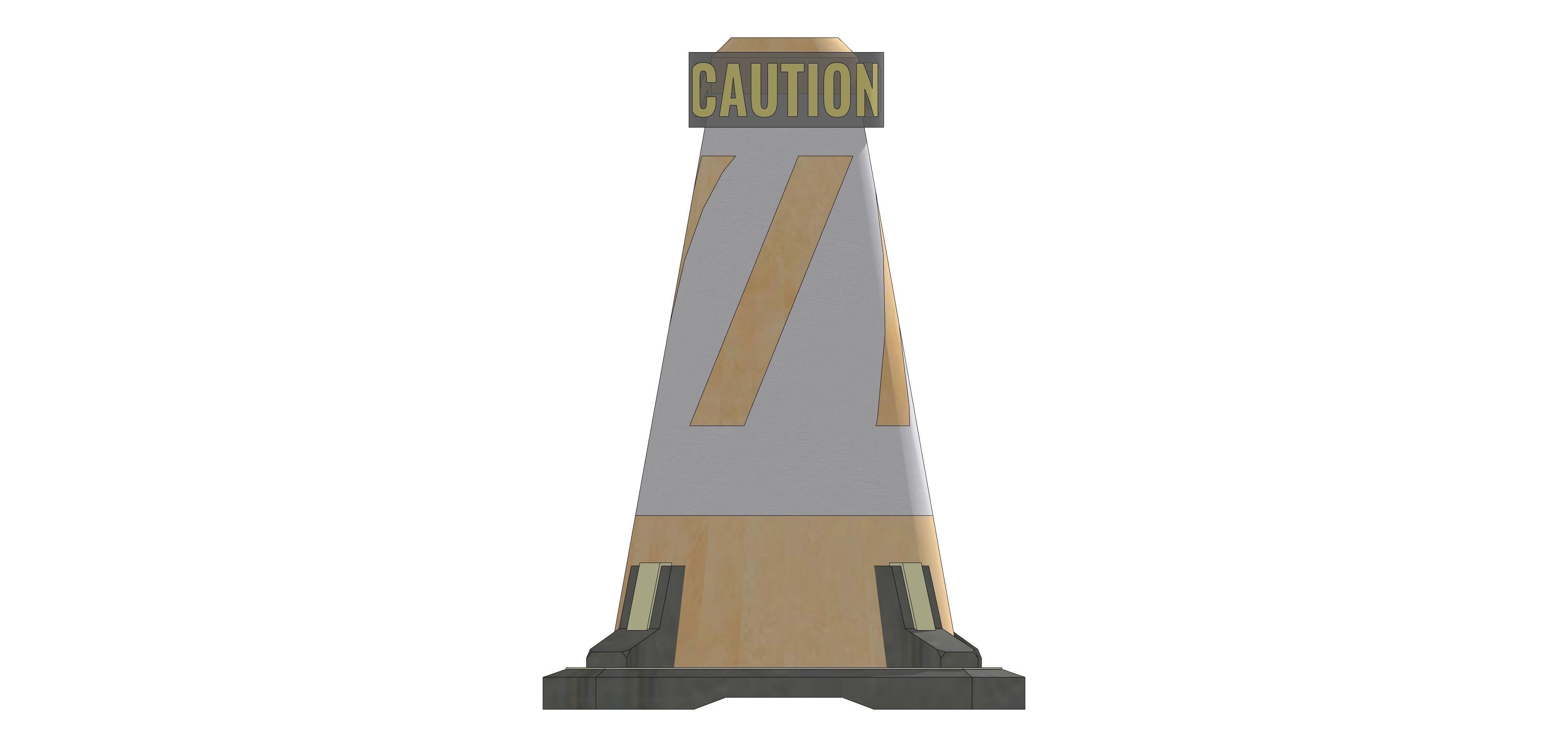 Sci-Fi Traffic Cone 002 Free 3D model_11