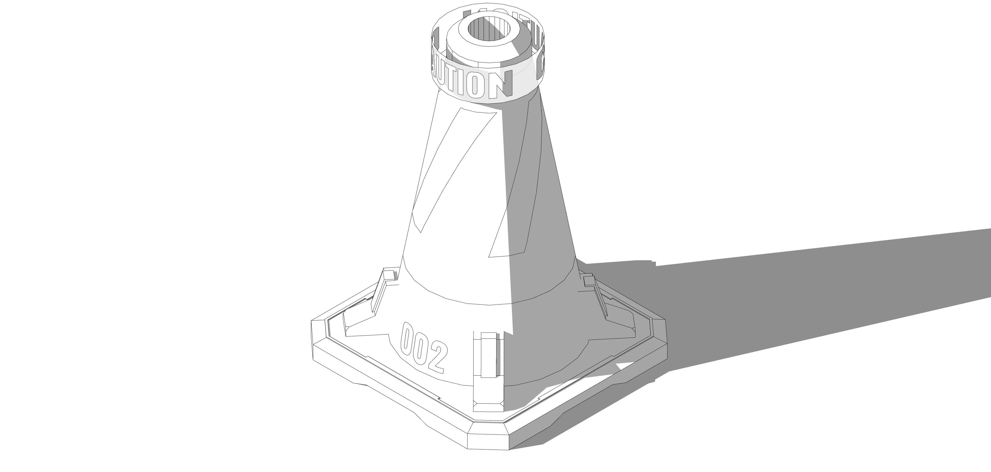 Sci-Fi Traffic Cone 002 Free 3D model_17