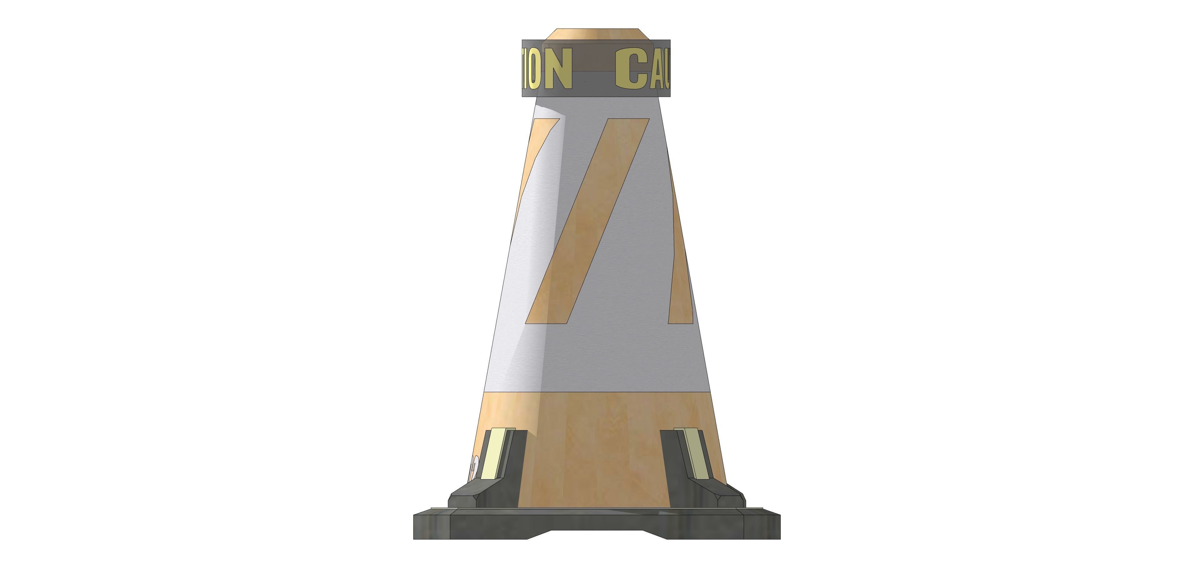 Sci-Fi Traffic Cone 002 Free 3D model_10