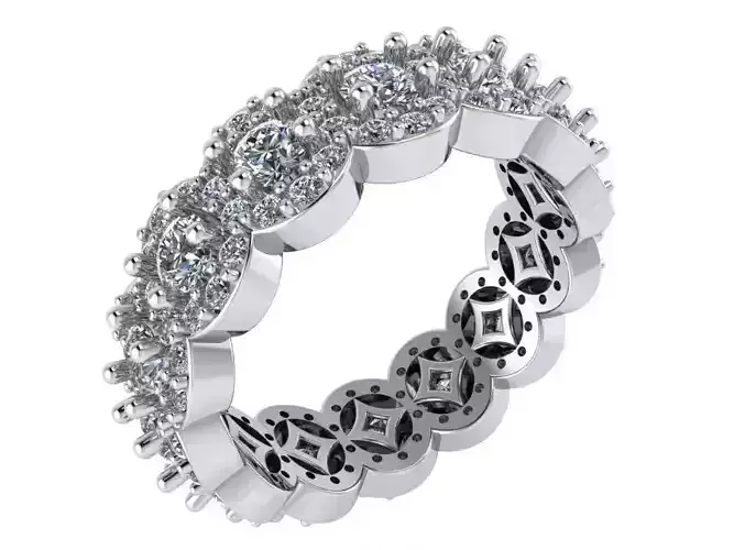 Round ring with Diamond stones 2717 3D print model