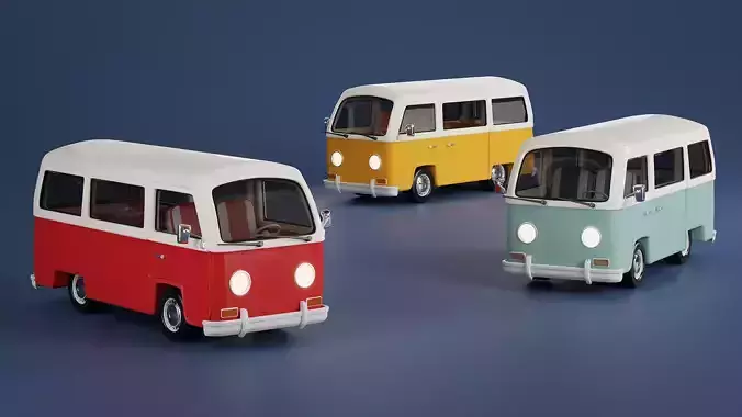 Stylized Camper Van 3D model