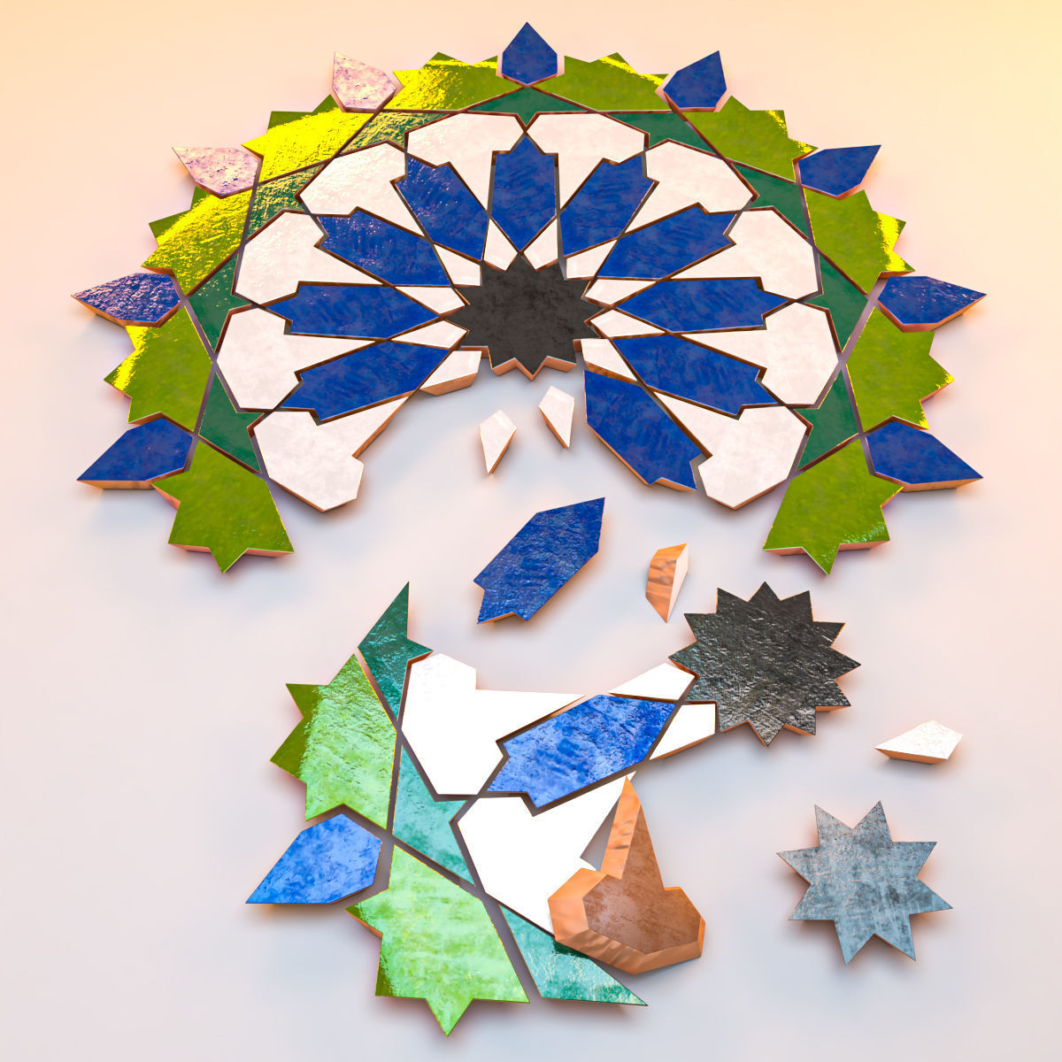 Moroccan zellige 3D print models STL 3D print model_4