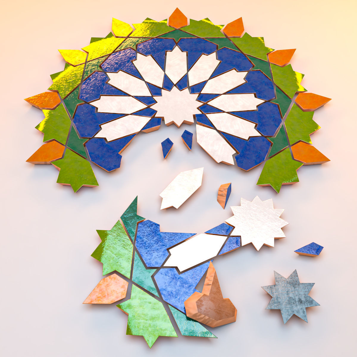 Moroccan zellige 3D print models STL 3D print model_3