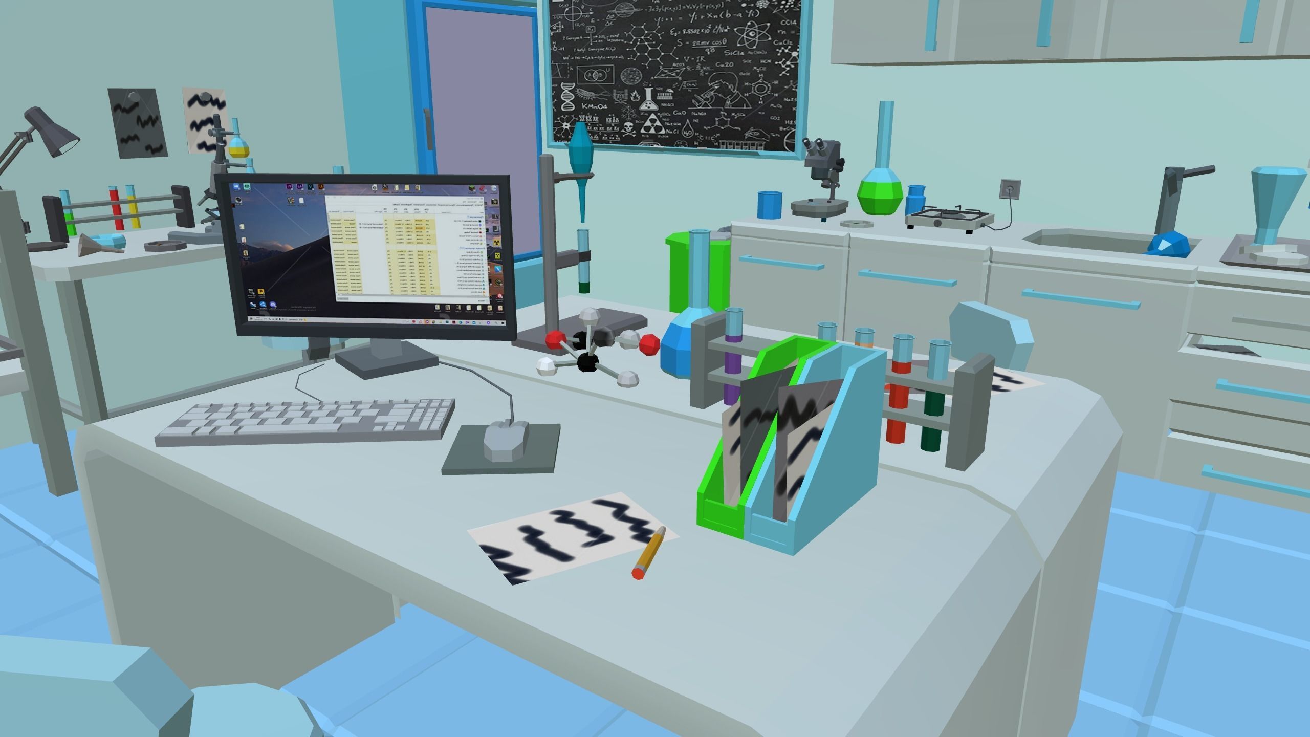 Chemistry lab Low-poly 3D model_8