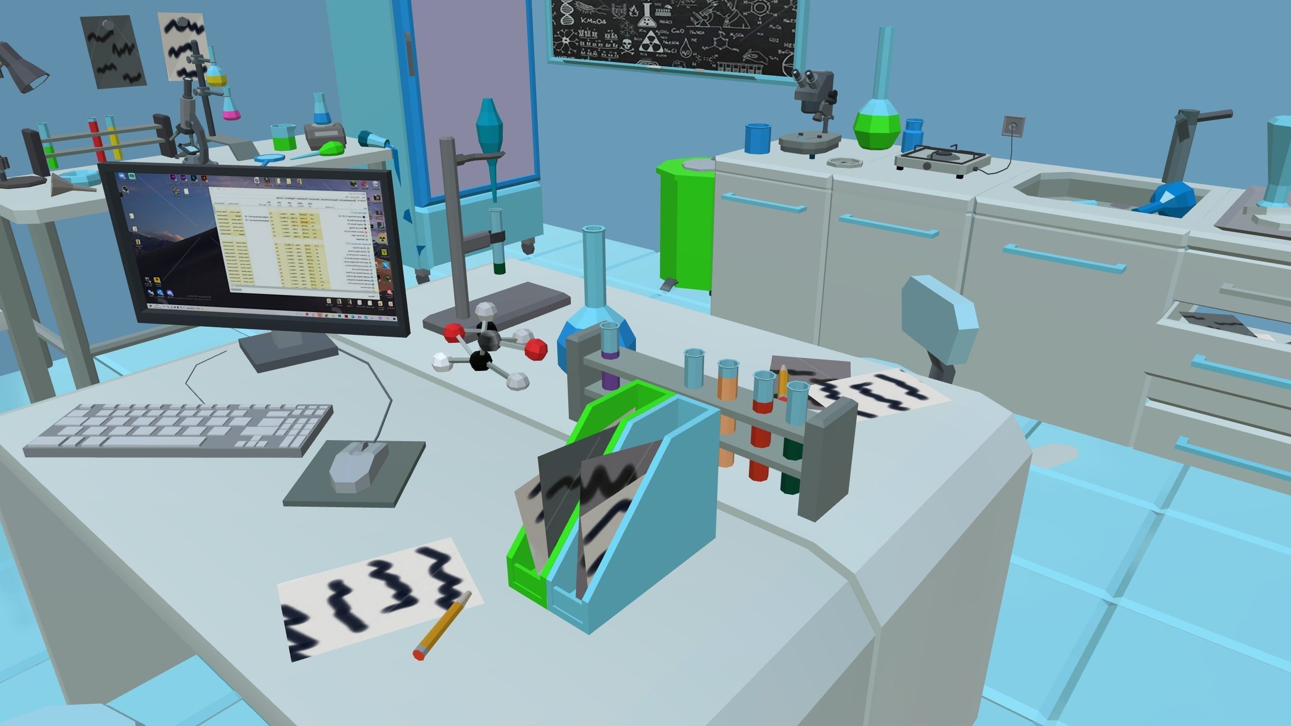 Chemistry lab Low-poly 3D model_4