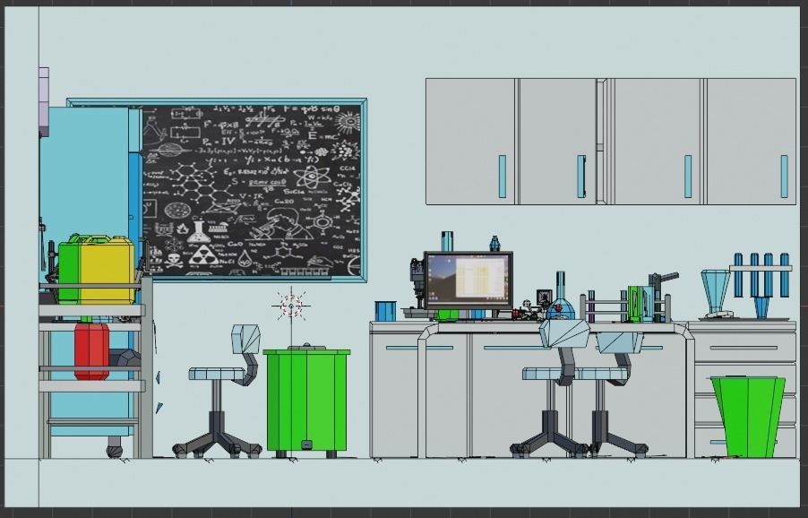 Chemistry lab Low-poly 3D model_14