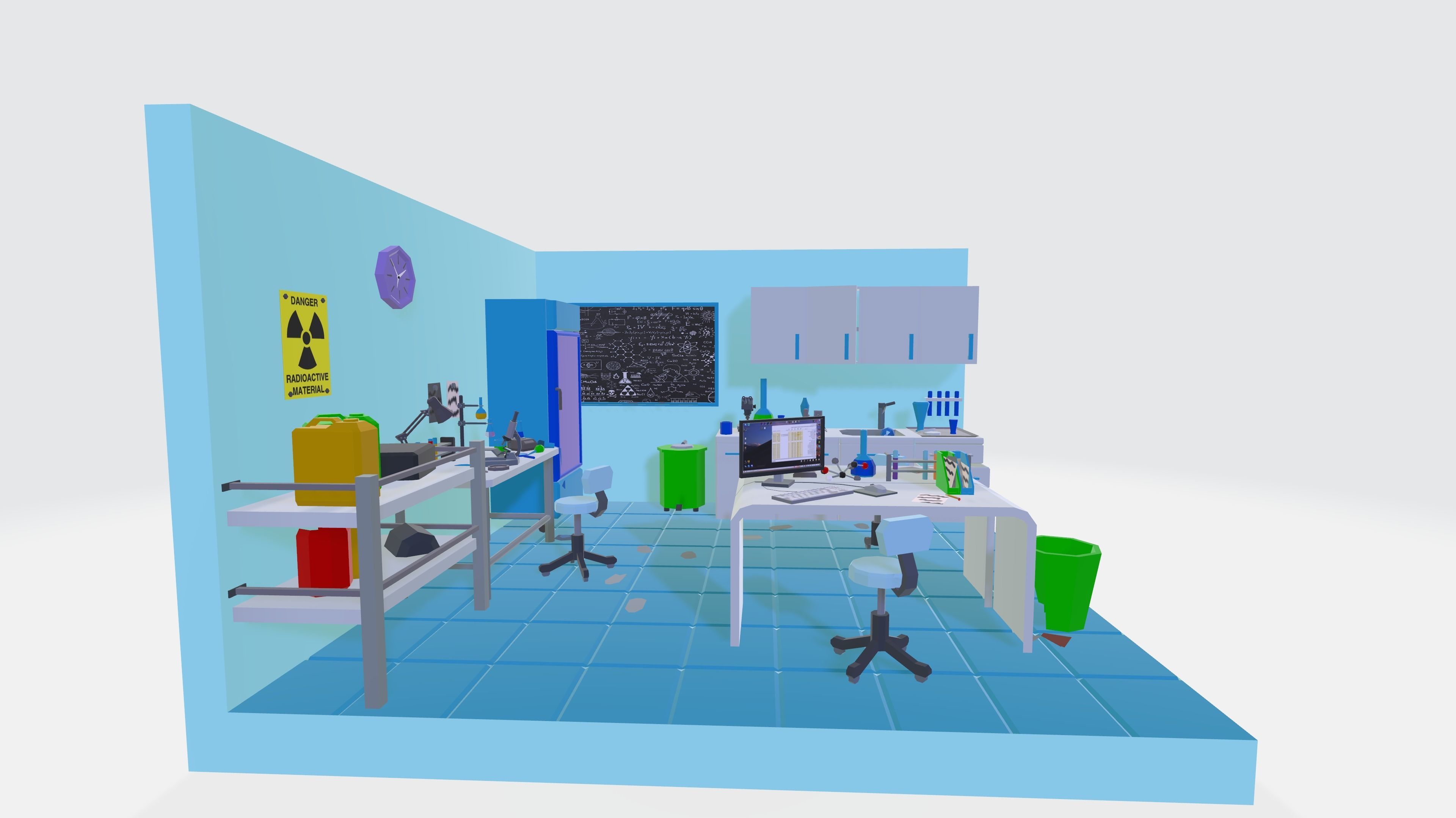 Chemistry lab Low-poly 3D model_11