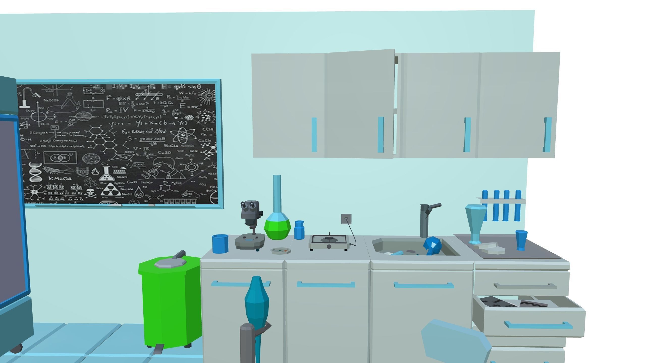 Chemistry lab Low-poly 3D model_6