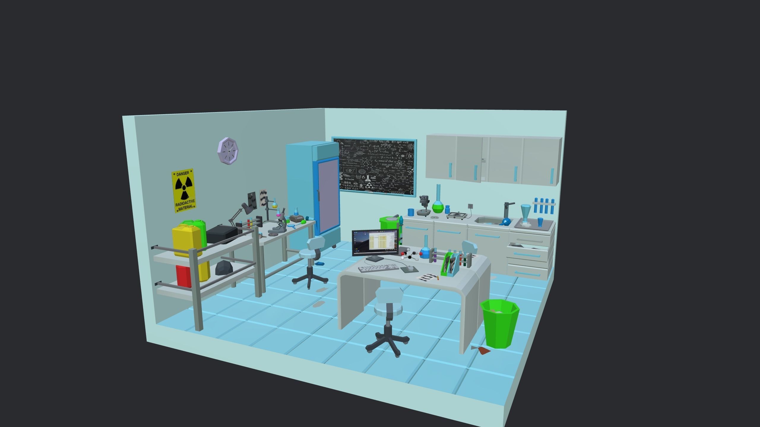 Chemistry lab Low-poly 3D model_10