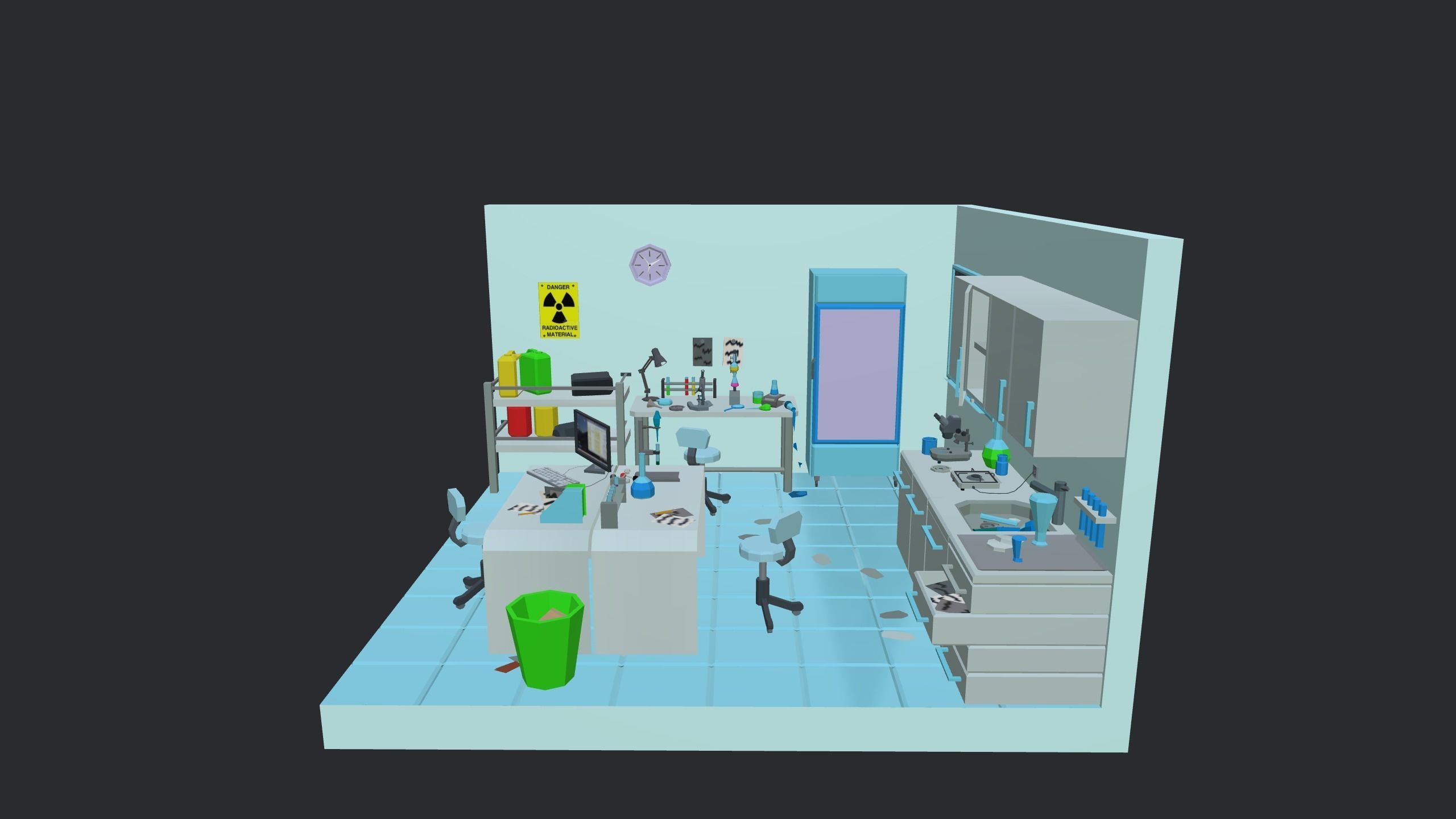 Chemistry lab Low-poly 3D model_9