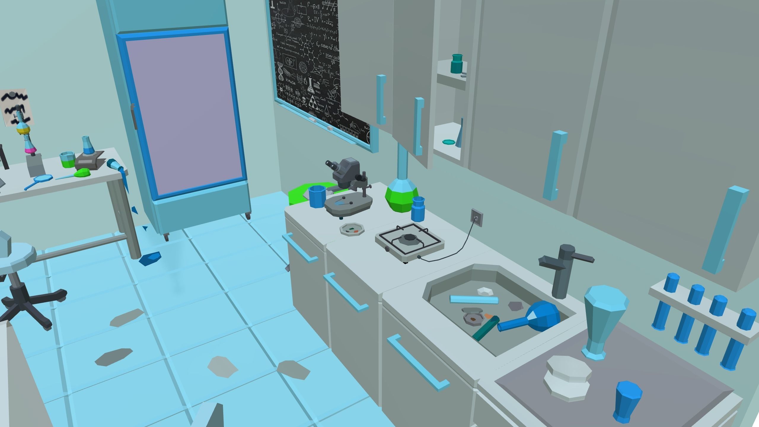 Chemistry lab Low-poly 3D model_7