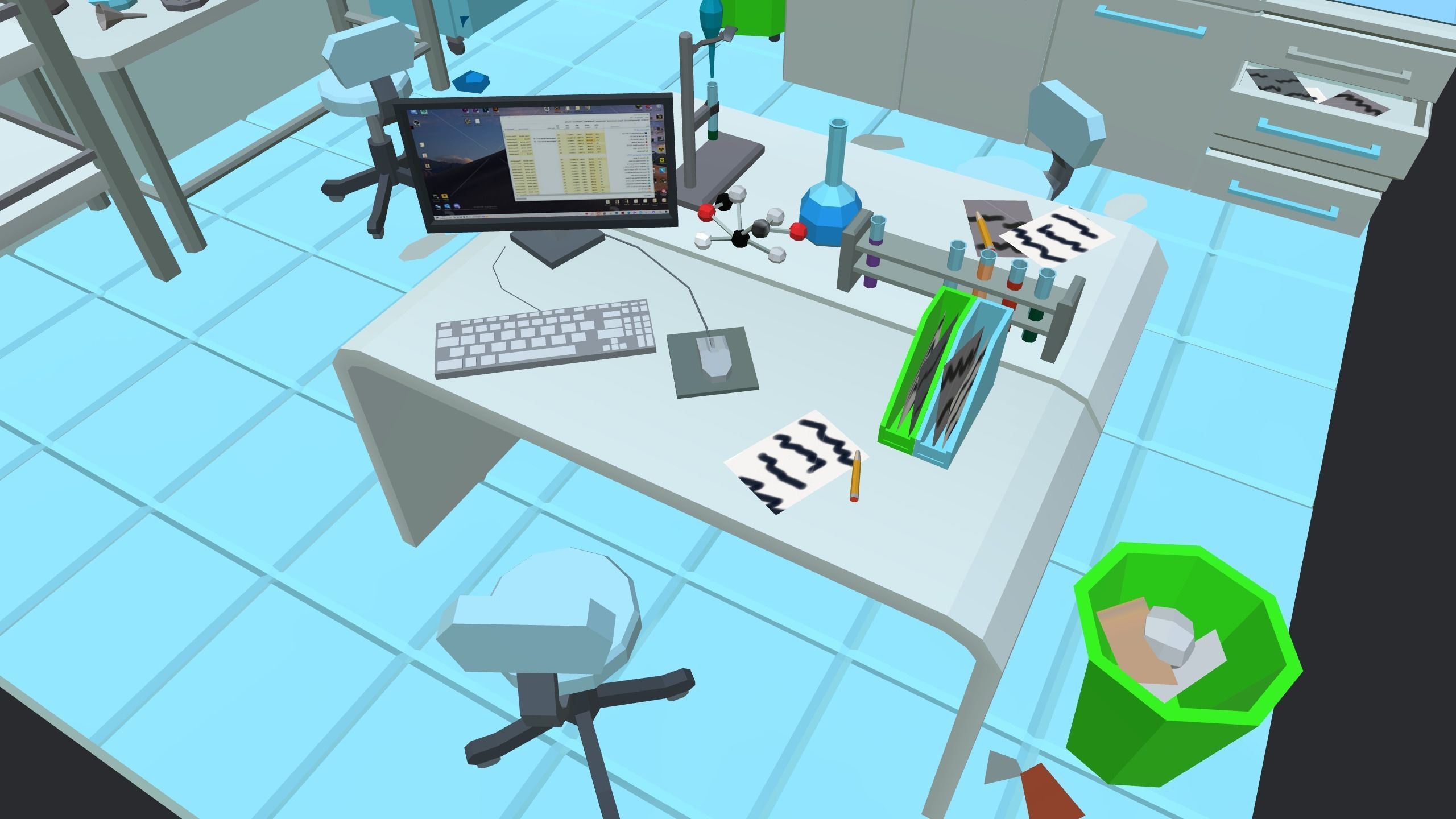 Chemistry lab Low-poly 3D model_3