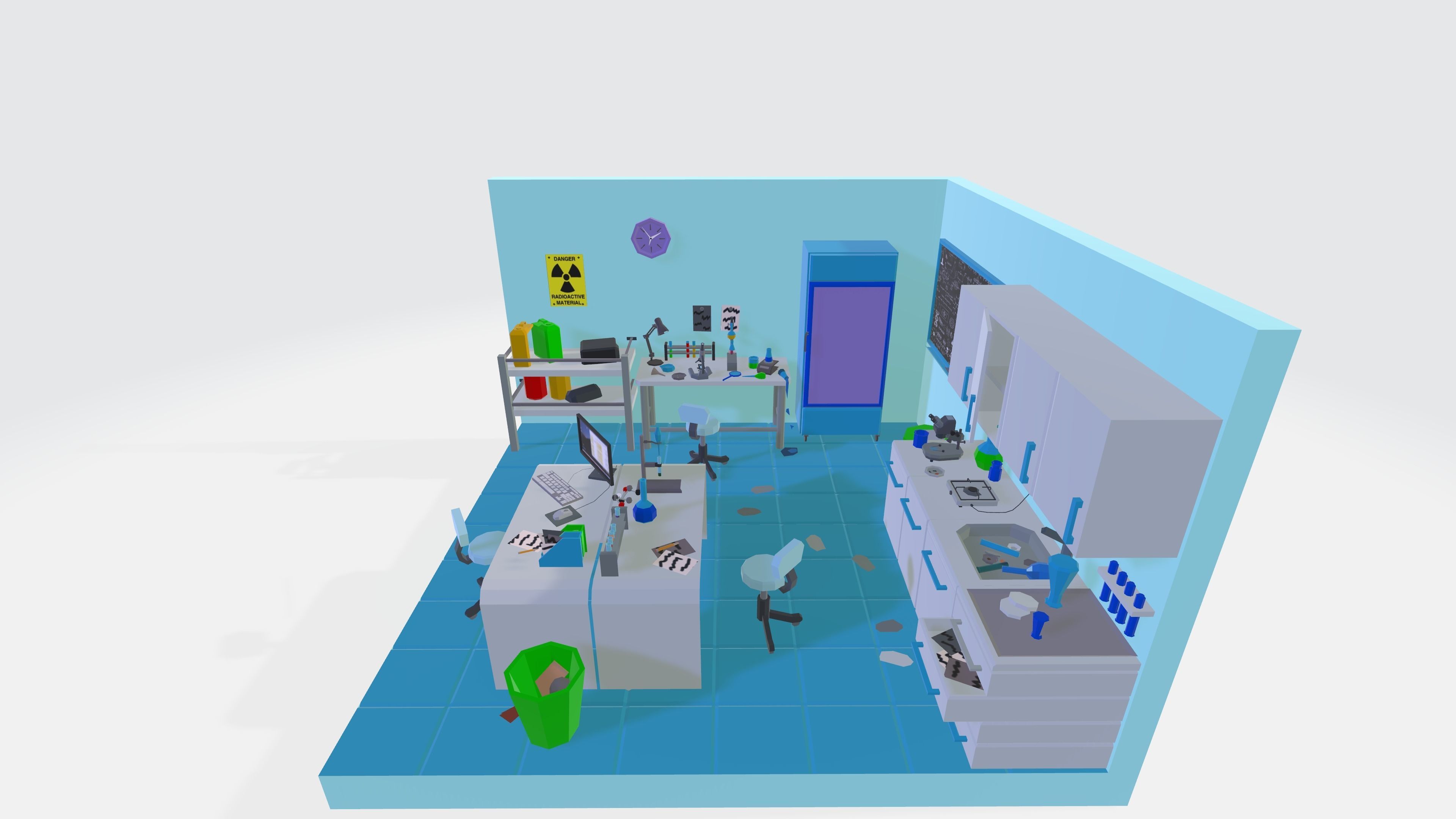 Chemistry lab Low-poly 3D model_12