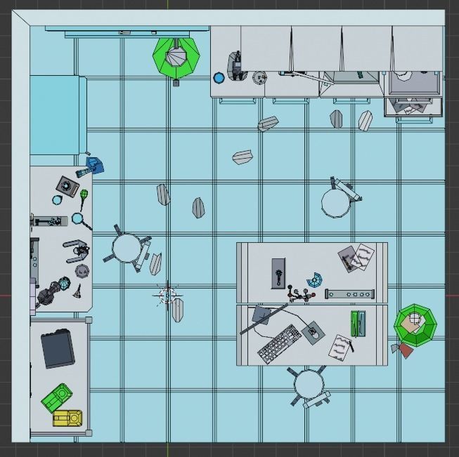 Chemistry lab Low-poly 3D model_13