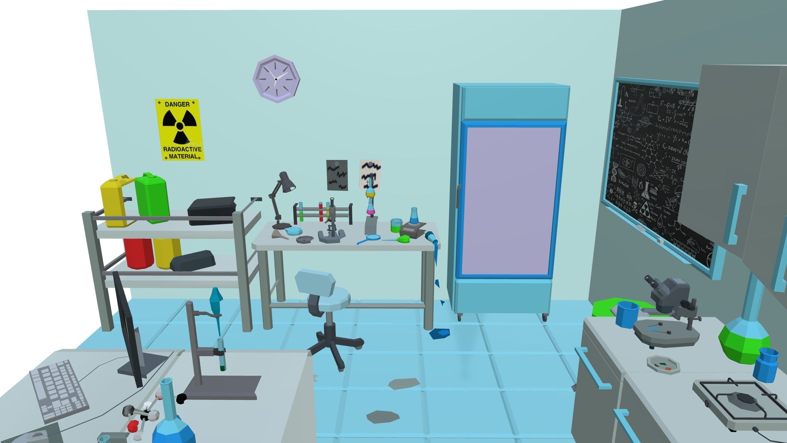 Chemistry lab Low-poly 3D model_5