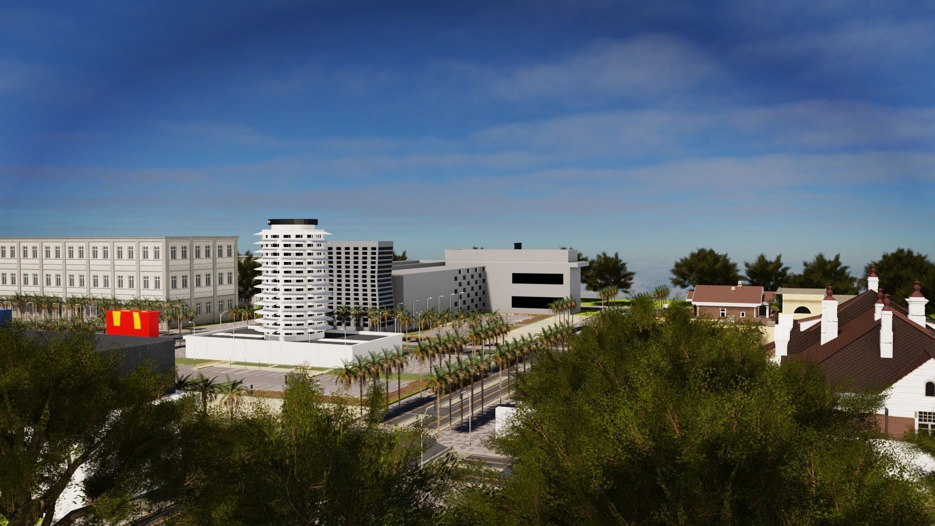 Los Angeles City Hollywood Sign Capitol Records USA California 3D model_17