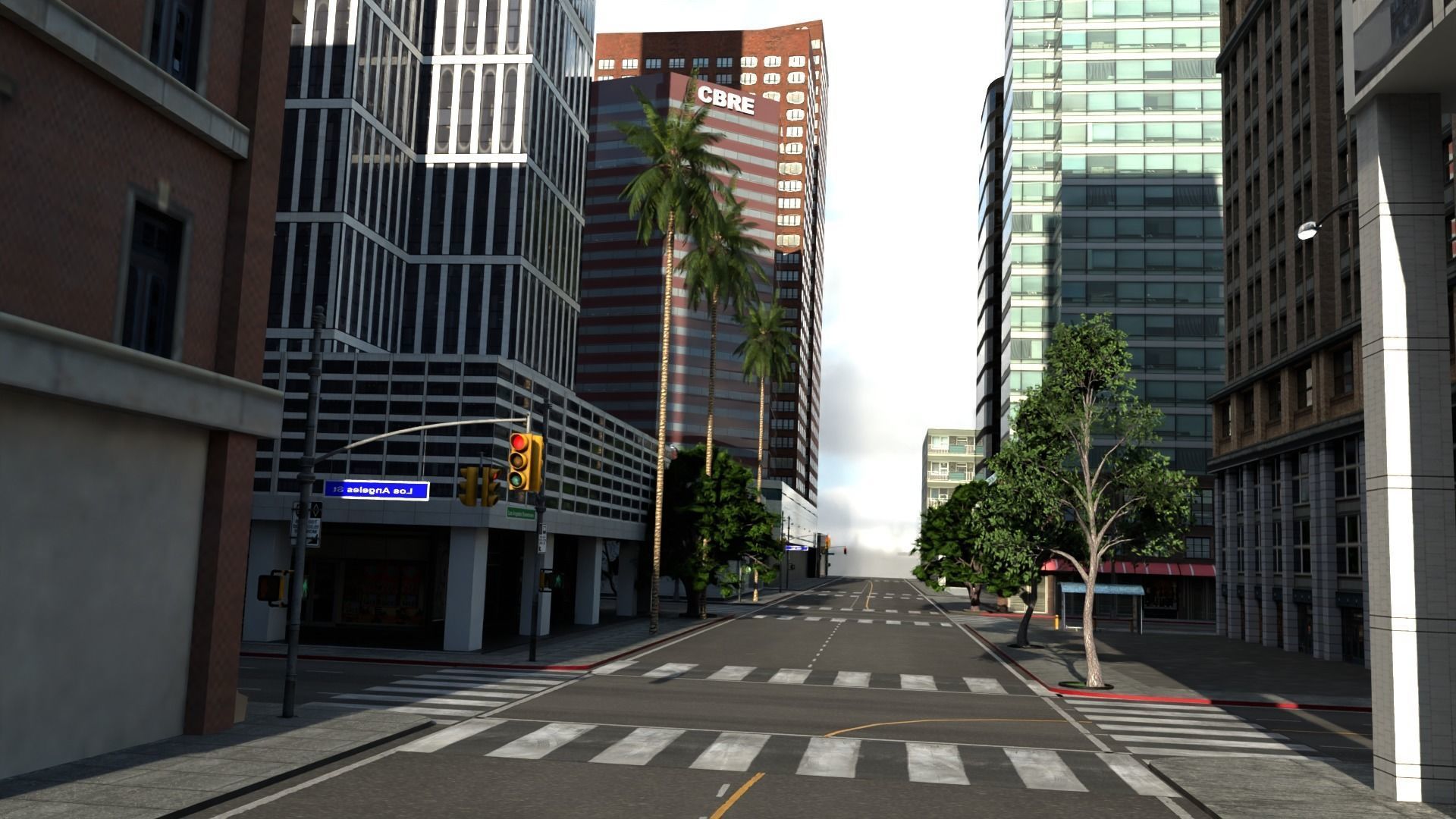 Los Angeles City Hollywood Sign Capitol Records USA California 3D model_46