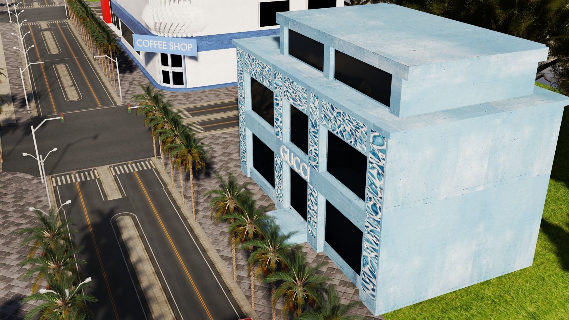 Los Angeles City Hollywood Sign Capitol Records USA California 3D model_36