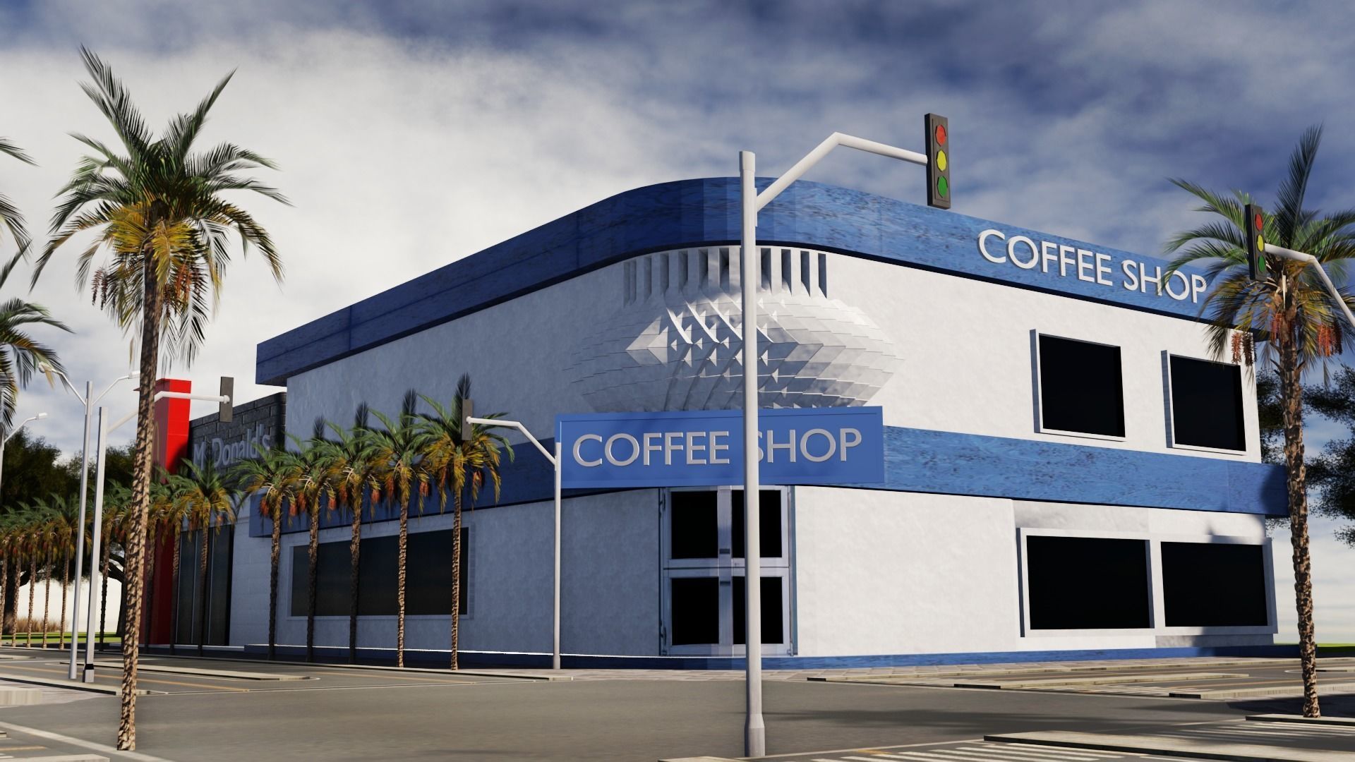 Los Angeles City Hollywood Sign Capitol Records USA California 3D model_11