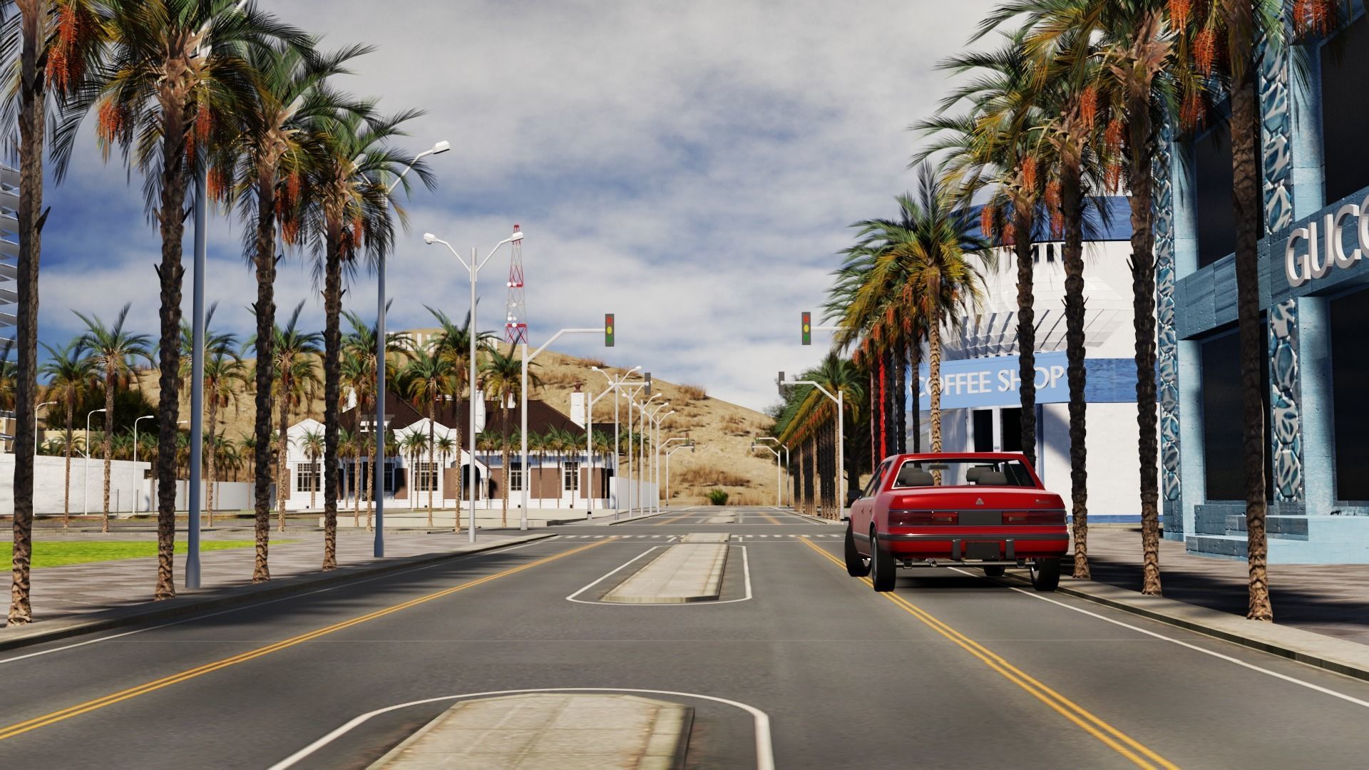 Los Angeles City Hollywood Sign Capitol Records USA California 3D model_8