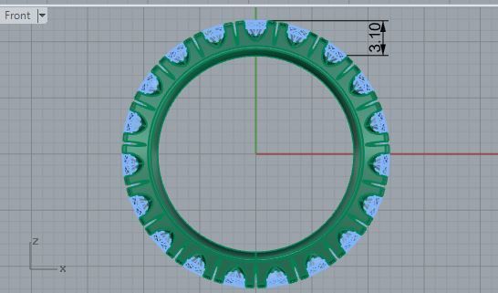 Diamond ring 2718 3D print model 3D print model_5
