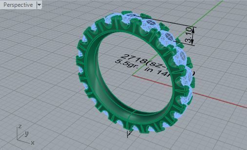 Diamond ring 2718 3D print model 3D print model_7